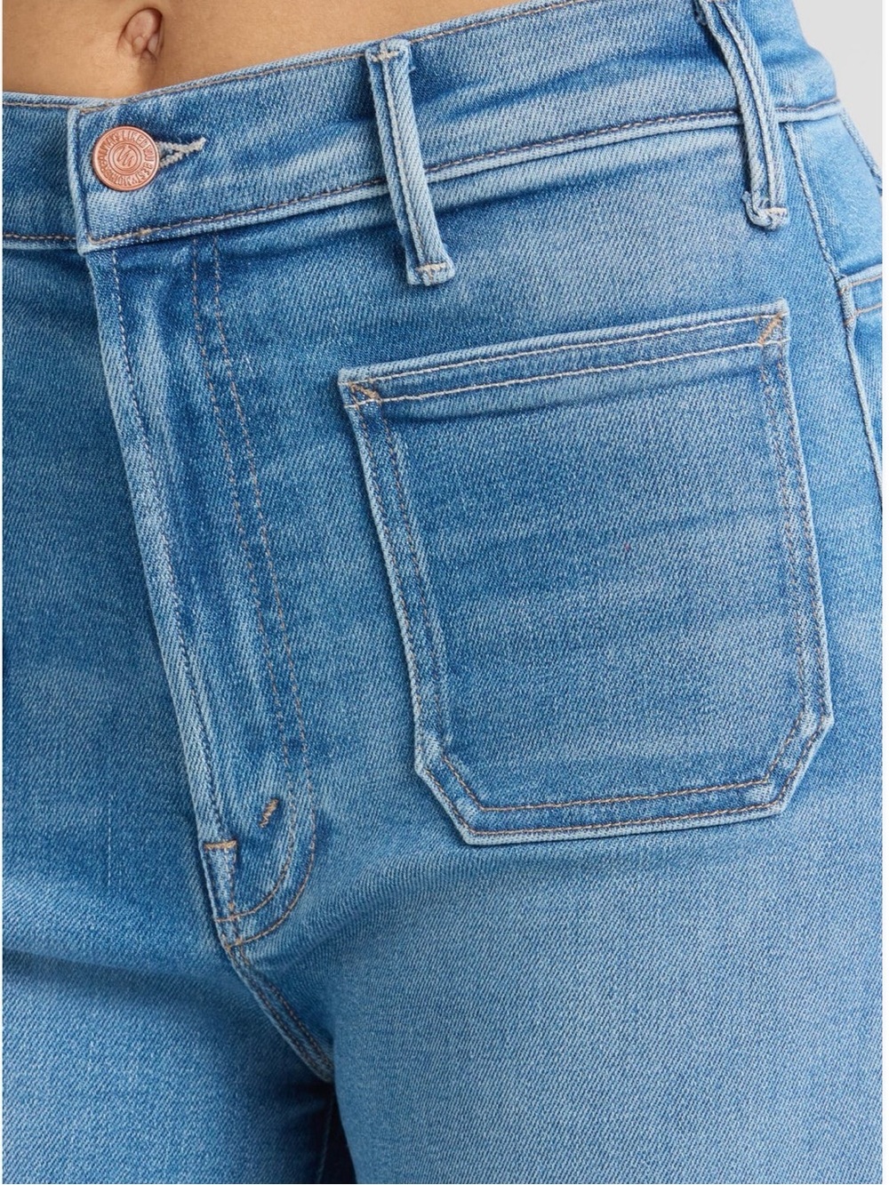 MOTHER The Hustler Roller Patch Women’s Jeans — Light Blue
